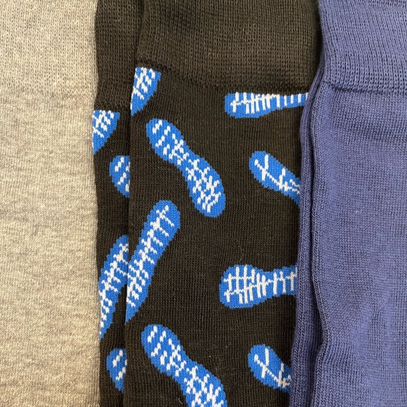 Men’s Crew Socks New Boxed Gift Set- 3 Pack- Navy Blue/Gray Theme - Picture 5 of 7